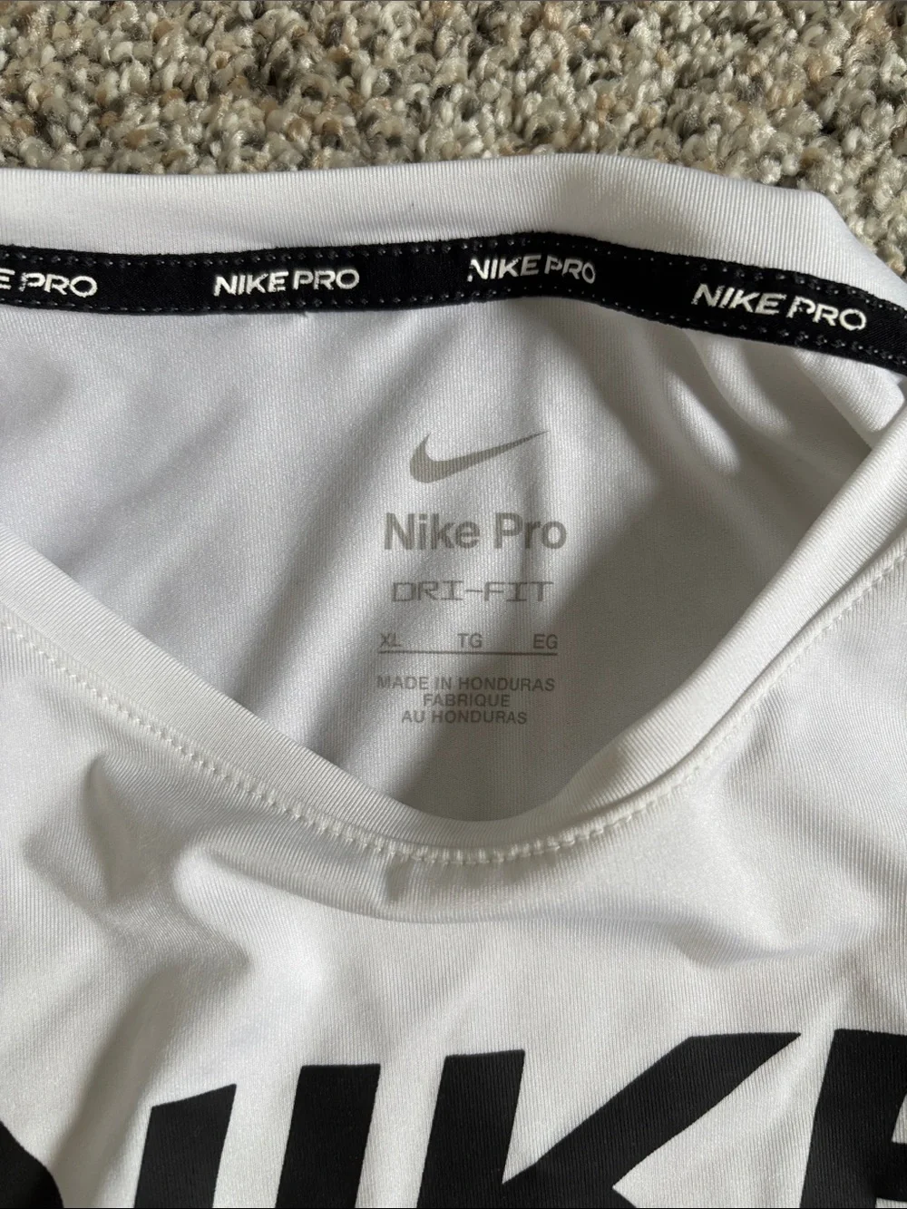 Nike White Long-Sleeve Dri-Fit Logo Tee